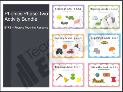 Phonics Phase Two Activity Bundle Teaching Resources